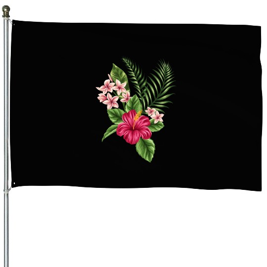 tropical savage flower House Flags