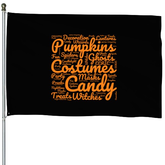 Halloween Wordcloud. House Flags