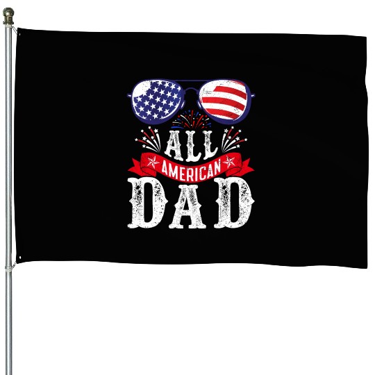 All American Dad America Pride US Patriot House Flags