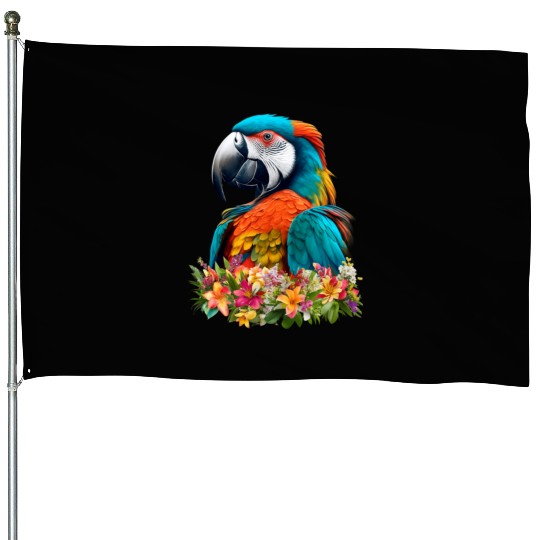 Beautiful Nature - Macaw 03 House Flags