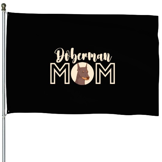 Doberman Mom House Flags