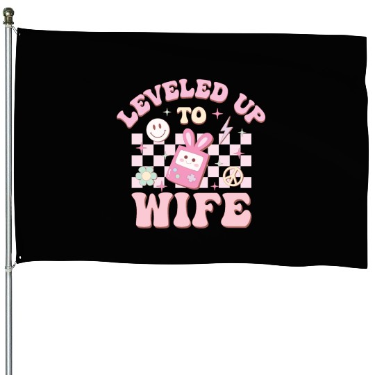Leveled Up To Wife, Happy Game Day House Flags