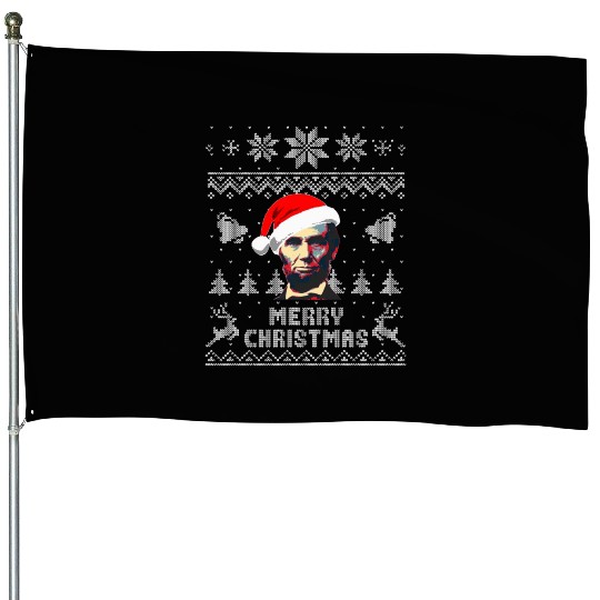 Abraham Lincoln Merry Christmas House Flags