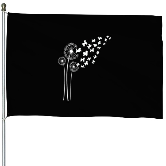 Bichon Frise Dandelion Flower For Dandelions House Flags