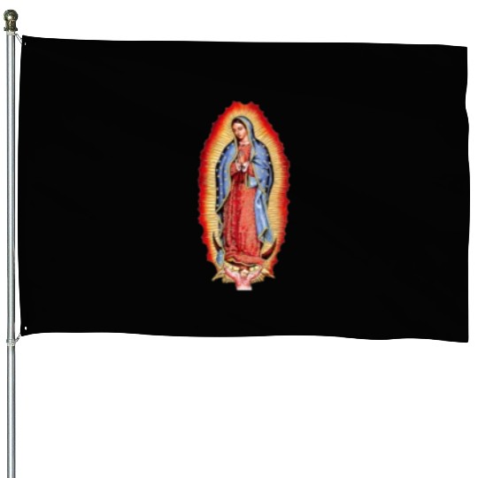 Our Lady Of Guadalupe Virgin Mary House Flags