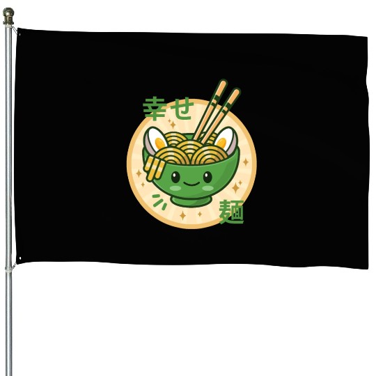 Kawaii Ramen Noodle Bowl Cute and Adorable House Flags