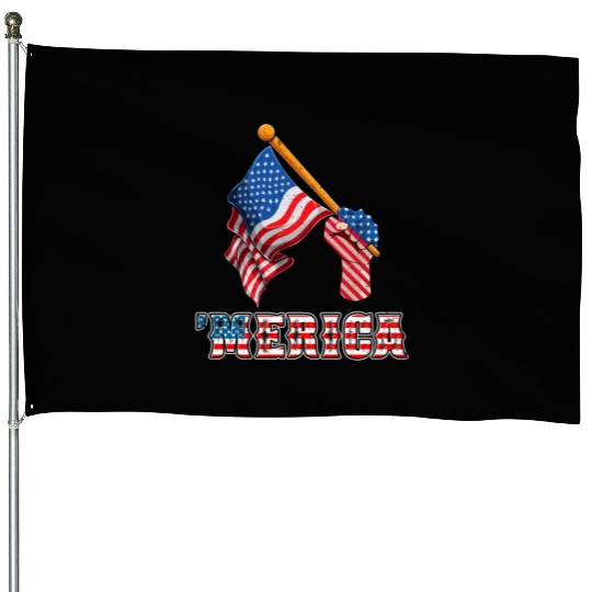 Patriotism Merica Pride US Patriots USA Fan House Flags