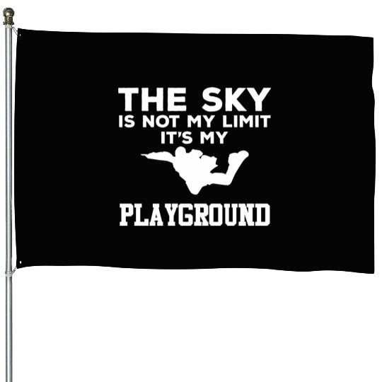 Sky Playground - Skydiver Skydiving Parachuting House Flags