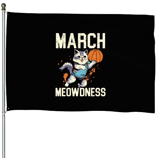 Basketball Cat Basketball Player I Love Basketball House Flags