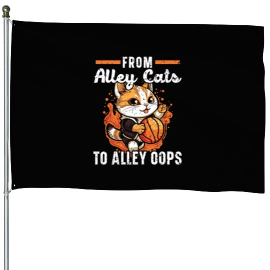 Basketball Cat Basketball Player I Love Basketball House Flags