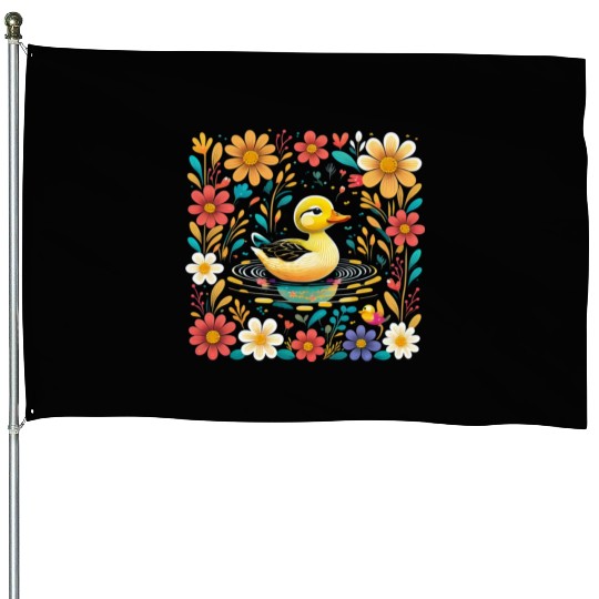 Joyful Duck Pond House Flags