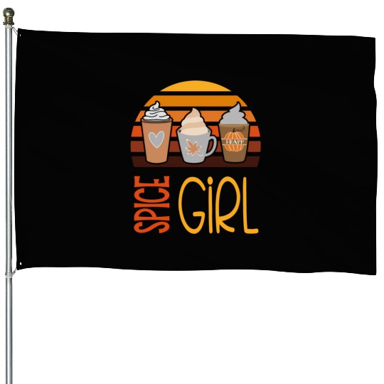 Spice Pumpkin Latte Season Fall Autumn House Flags