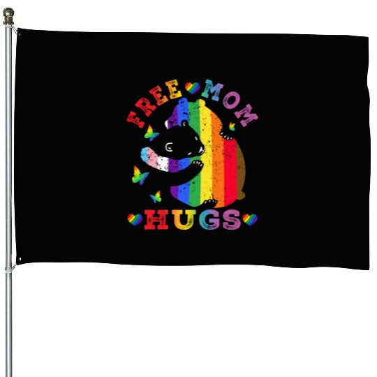 Gay LGBT Pride Mama Bear For Women Free Mom Hugs House Flags