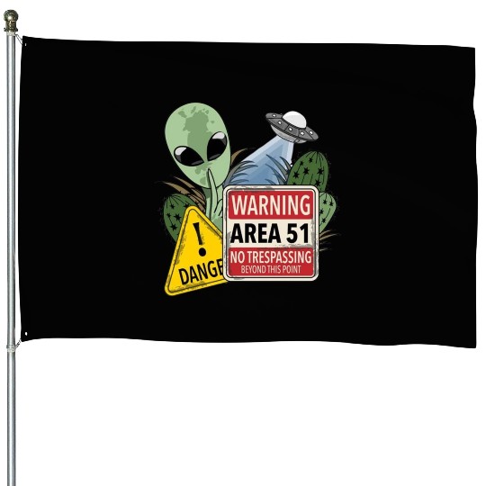 Warning Area 51 No Trespassing Beyond This Point House Flags