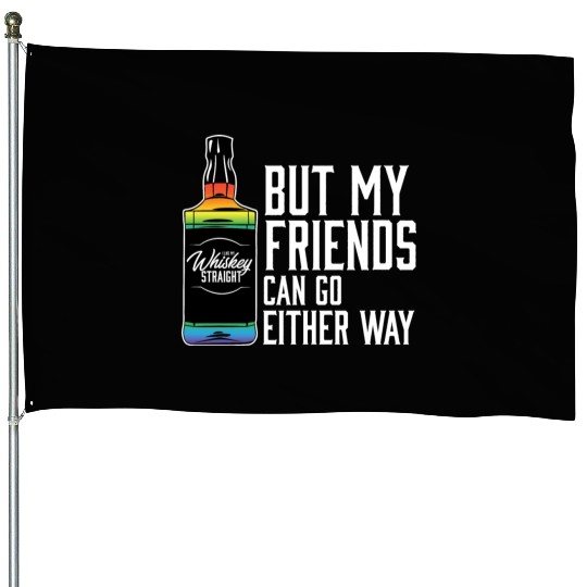 Proud Ally LGBT I Like My Bourbon Straight LGBTQ House Flags