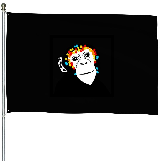 Monkey Face Monkey Monkey House Flags