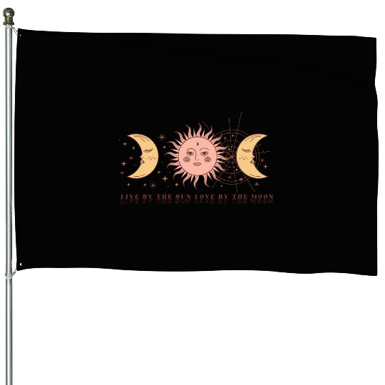Boho Celestial Sun And Moon House Flags