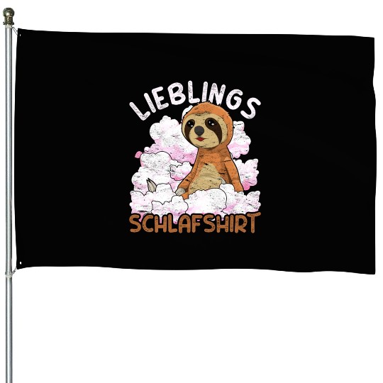 Night owl sloth gift favorite sleep House Flags