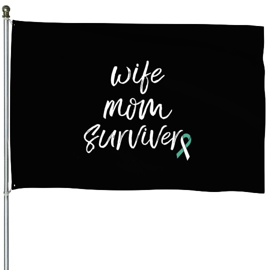 Cervical Cancer Awareness Products Ribbon Survivor House Flags