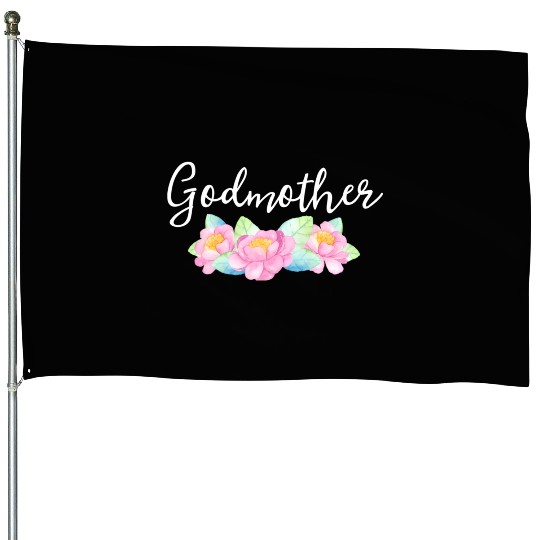 Godmother Floral Aunt Gender Reveal Announcet House Flags