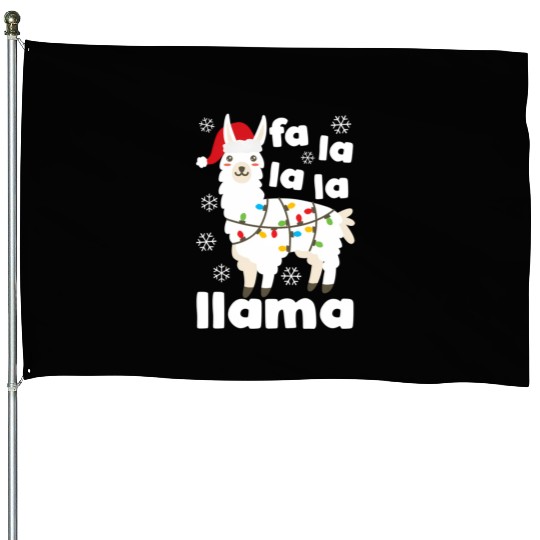Fa La La Llama Falala Kawaii Snow Lamb House Flags