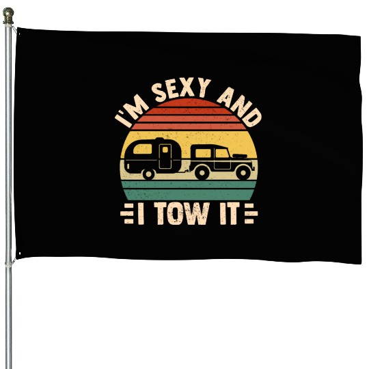 Funny Camper Camping RV House Flags