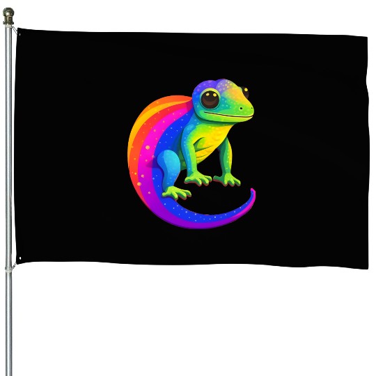 Gay Pride Gecko House Flags