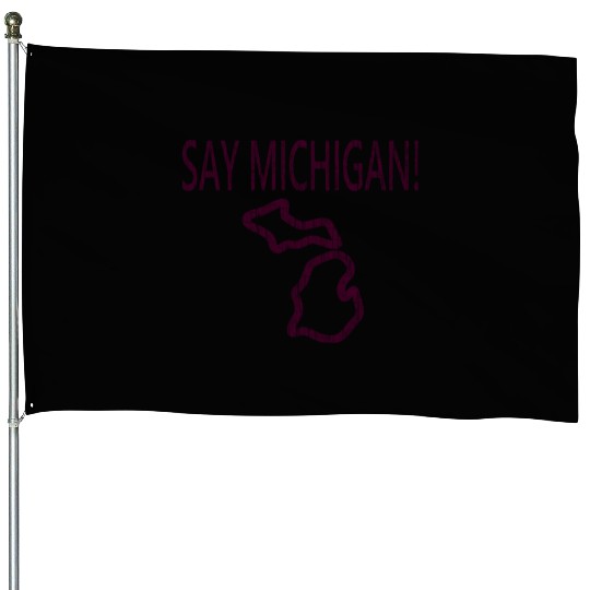 Say Michigan vintage yellow House Flags