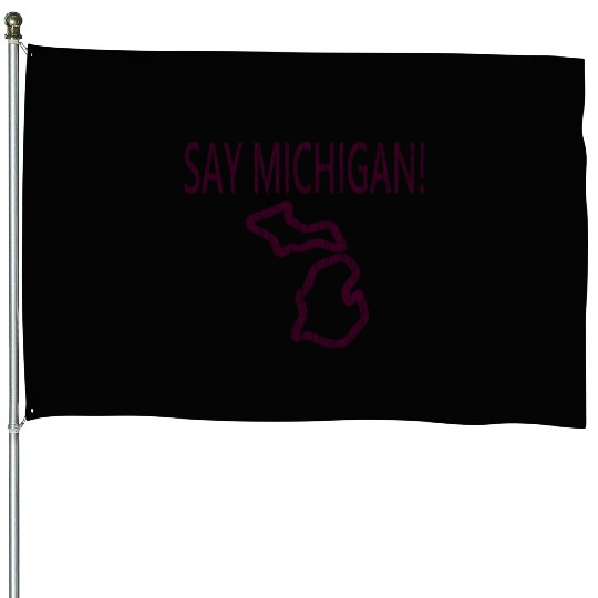 Say Michigan vintage yellow House Flags