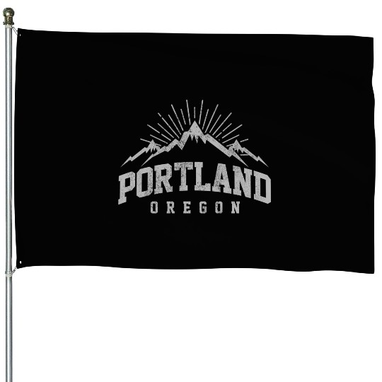 Portland Oregon Mountains Nature Outdoor House Flags