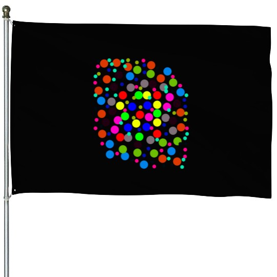 Multi-colored circle pattern House Flags, Travel