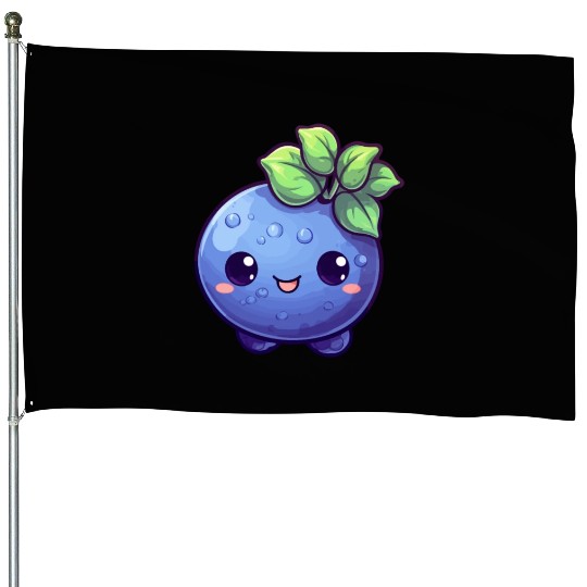 Blueberry kawaii House Flags