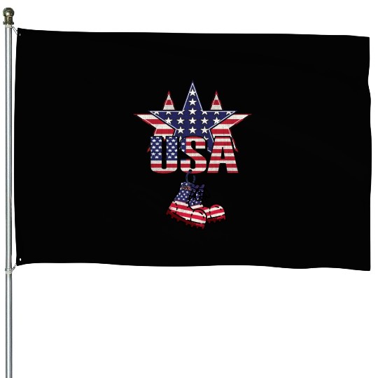 God bless America the land of the free House Flags