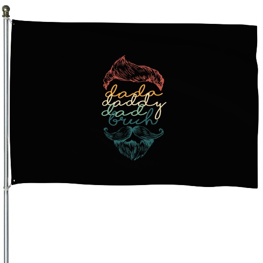 Dada Daddy Dad Bruh Fathers Day Vintage Funny House Flags