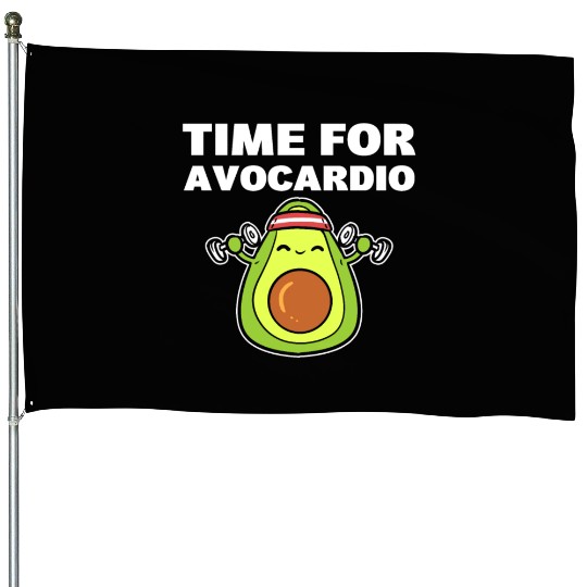 Fitness Avocado Pun Gym-goer House Flags