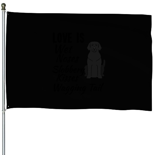 Black Labrador Retriever Gifts I love My Dog Black House Flags