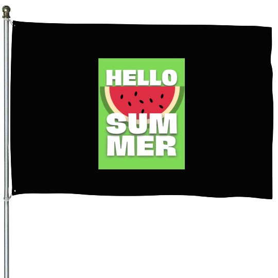 WATERMELON | HELLO SUMMER House Flags