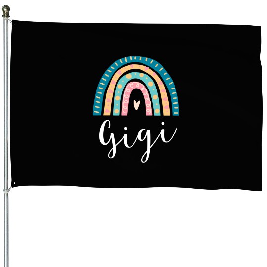 Gigi Rainbow For Grandma Family House Flags
