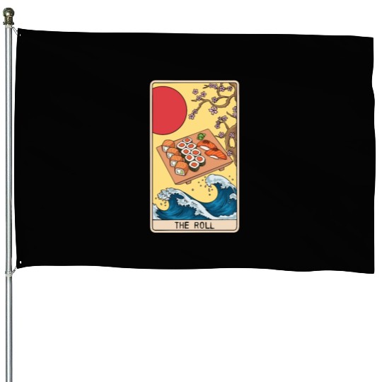 Tarot Card Reader Sushi Lover Sushi Eater Japanese House Flags
