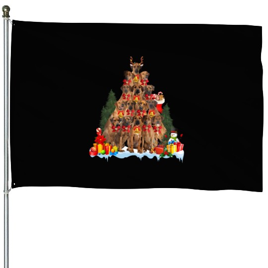 Pajama Rhodesian Ridgeback Tree House Flags