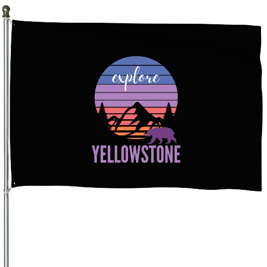 Cute Pink and Purple YStone Mountain Sunset House Flags