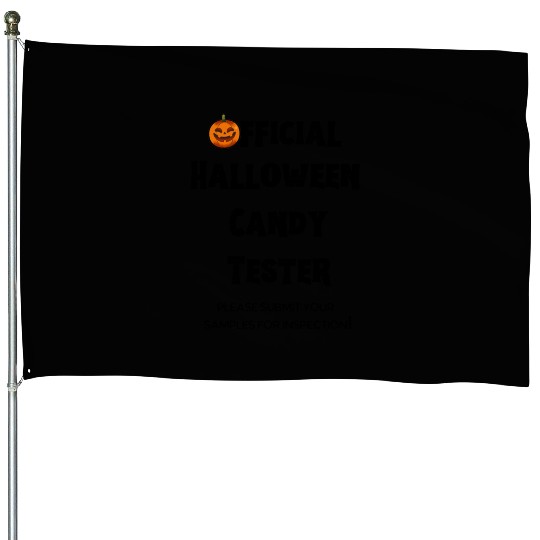 Official Halloween Candy Tester Orange And Yellow House Flags
