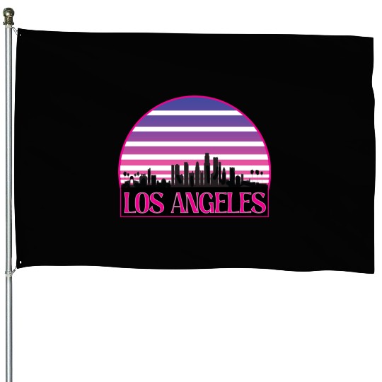 LOSANGELES CIRCLE striped House Flags