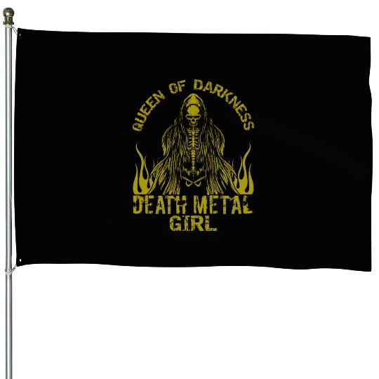 Goth Rock Satan Girl Woman Festivals Death Metal House Flags