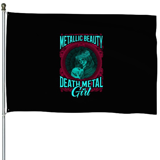 Goth Rock Satan Girl Woman Festivals Death Metal House Flags
