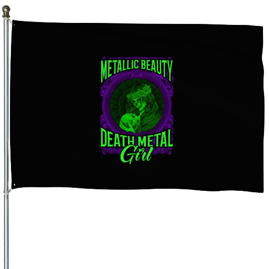 Goth Rock Satan Girl Woman Festivals Death Metal House Flags