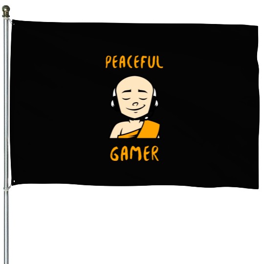 Peaceful Gamer Monk House Flags