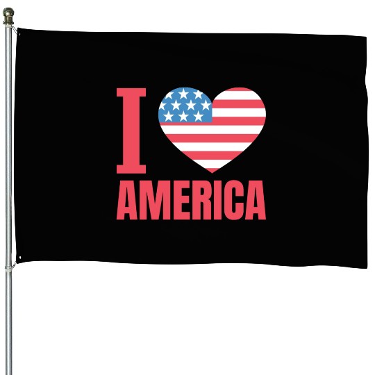 I Love America House Flags