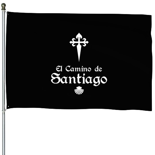 El Camino De Santiago ~ Saint James Cross ~ Scallo House Flags