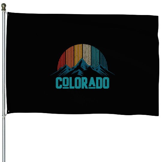 Colorado Rocky Mountains Nature Hiking House Flags